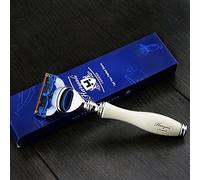 SHINY IVORY COLOUR CURVE DEIGNED HANDLE 5 EDGE CARTRIDGE RAZOR HEAD FOR MEN'S