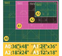 Shiny Merry Self Healing Cutting Mat A0 36"x48" - Double Sided 5-Ply Craft Mat for Sewing, Quilting, Fabric, Scrapbooking - Green/Green