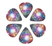 Shiny Pattern Print Guitar Picks 6 Pack With Organizer Storage Bag 0.46 0.71 0.96mm Guitar Plectrums Guitars Accessories For Bass Electric Acoustic Guitars