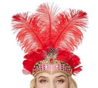 Shiny Performance Tiara - Carnival Headdress, Luxury featherr crownn, Festive Costume Headwear | Stylish Event Fashion Piece For Dancers Models Performers Parties Parades Birthdays Clubs Stage Cosplay