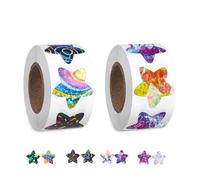 Shiny Reward Stickers, 1000Pcs 2.5CM Holographic Star Sticker, Sparkly Well Done Teacher Sticker for Children, for Children Teachers Classroom