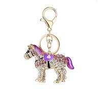 Shiny Rhinestone Horse Keyring Purse Bag Pendant Keychain Useful and Professional