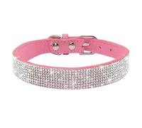 Shiny Rhinestone Soft Suede Adjustable Cat And Dog Collar For Small And Medium Dogs Cats Poodle Pug Chihuahua,A,S