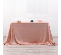 Shiny Rose Gold Tablecloth Washable Wrinkle Free Table Cover for Party Wedding Anniversary Bachelorette Rectangle 59.1" x 70.9"