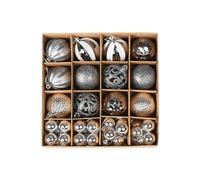 Shiny Shatter-Free Baubles for Christmas Tree Decorations - DIY Ornaments, Party Decoration (Silver, 36 Pieces)