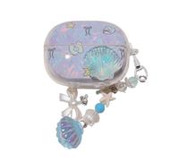 Shiny Shell Pattern Accessories Headphone Earphone Protective Cover Case for Redmi Buds 5 Pro with Pendant