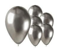 Shiny Silver Bio Latex Balloons 33cm / 13 in - Pack of 50