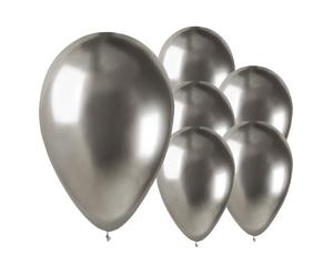 Shiny Silver Bio Latex Balloons 33cm / 13 in - Pack of 50