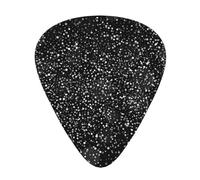 Shiny Silver Glitter On Black Background,12 Pcs Guitar Pick,3 Different Thickness Plectrums for Acoustic Guitar Bass Ukulele (0.46mm 0.96mm 0.71mm)