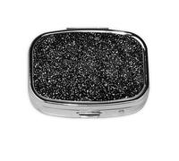 Shiny Silver Glitter On Black Background,Meta Pill Box 2 Compartment Medicine Case,Portable Organizer,Rectangle Meta Portable Organizer Pill Box 2480 Compartment Medicine Case