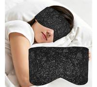 Shiny Silver Glitter On Black Background, Sleep Mask for Home Travel, Full Eye Covers Light Blocking Eye Mask Sleep Eye and Ear Muffs