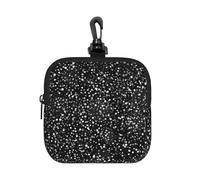 Shiny Silver Glitter On Black Background, Square Zipper Storage Bag, Neoprene Coin Purse, Small Wallets, Change Pouch, Change Purse