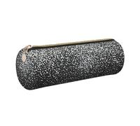 Shiny Silver Glitter Print Adults Pencil Case Stylish Pen Pouch Stationery Organizer Everyday Travel Versatile