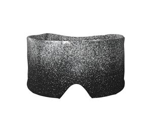 Shiny Silver Glitter Printed Sleeping Blindfold, Padded Ear Warmer Mask, Adjustable Head Wrap, for Deep Relaxation