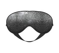 Shiny Silver Glitter Printing Soft Eye Mask Reversible Cover for Travel Adjustable Strap Blackout Sleep