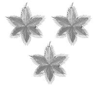 Shiny Silver Starburst Christmas Wall Hanging Foil Xmas Ceiling Foil Décor for Party Size- 60cm (Pack of 3 Silver Starburst)