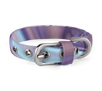Shiny Silver Texture Collar Easy-Fastening Buckle，Pet Supplies Adjustable ，Dog Collar The D-Ring Design Allows for Towing Or Hanging Tags，for Small to Medium-Sized Dogs.