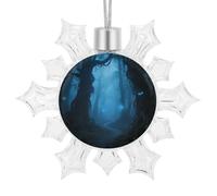 Shiny Snowflake Christmas Ornaments 4.1" X 3.5", Magic Forest Xmas Ornaments Keepsake Reusable Christmas Tree Decorations for Holiday & Winter Party Decor