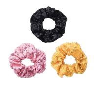 Shiny Sparkly Glitter Hair Scrunchies for Women Girls Elastic Sequin Hairbands for Thick Thin Hair 80s 90s Hairband for Women Girls Big Ponytail Holder for Party Club Sequin Hair Band 3pcs