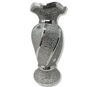 Shiny Sparkly Mirrored 40 CM Crushed Diamond Glitter Flower POT Silver Sparkle Flower Vase Luxury Home Decoration