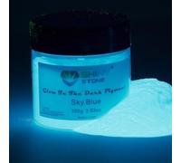 Shiny Stone Glow in The Dark Powder Pigment, Neutral and Fluorescent Colorful Luminous Pigment Powder for Painting, Epoxy Resin Colorant, DIY Crafts and Theme Party,100g/3.53oz (Sky Blue)