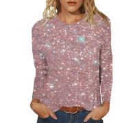 Shiny Sweatshirt for Women UK Deals Ladies Long Sleeve Jumper O-Neck Casual Pullover Sparkly Tunic Tops Funny Print Blouse Winter Autumn Sweater Novelty Funny Tee Shirts Christmas Jumpers