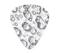 shiny water dropletsGuitar Picks, 12-Piece Pattern Set, Three Different Thicknesses for Acoustic Electric Guitar and Other Instruments