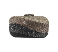 Shiny Wedding Party Shoulder Bag Lady Chain Crystal Clutch Evening Purse Banquet Women’s Rhinestone Mini Handbag For Party, Wedding(Gray)