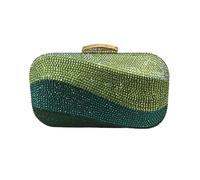 Shiny Wedding Party Shoulder Bag Lady Chain Crystal Clutch Evening Purse Banquet Women’s Rhinestone Mini Handbag For Party, Wedding(Green)