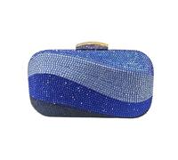 Shiny Wedding Party Shoulder Bag Lady Chain Crystal Clutch Evening Purse Banquet Women’s Rhinestone Mini Handbag For Party, Wedding(Blue)