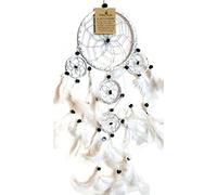 SHINY WHITE & SILVER DREAM CATCHER BEAUTIFUL DREAMCATCHER WITH FEATHERS