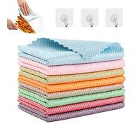 Shiny Wipes Cleaning Cloths,Streak Free Miracle Cleaning Cloths,Reusable Lint Free Fish Scale Cloth,Microfiber Glass Cleaning Cloths for Washing Glass, Mirrors, Dishes ( Color : 10pcs , Size : 11.81*1