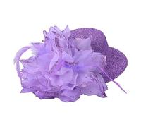 Shiny Women Fashion Party Decor Comb Artificial Feather Hair Band(Violet)