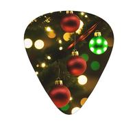 Shiny Xmas Decorations Print Guitar Picks Ukulele Bass Electric Acoustic Guitars Gift For Guitar Players Thin Medium Heavy Triangle 12 Pack(0.46/0.71/0.96 Mm)