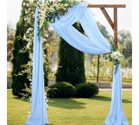 ShinyBeauty Baby Blue Chiffon Wedding Arch - 18ft Long Sheer Drapes for Indoor/Outdoor Ceremony
