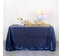 ShinyBeauty Navy Table Cloths Sequin Tablecloth 60x102-Inch Rectangle Tablecloth Wedding Tablecloths Unique Party Tablecloth Overlay Shimmer Navy Blue Table Cover