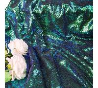 ShinyBeauty Peacock Green Shimmer Sequin Fabric by The Yard (92cm Length) - Glitz Sequin Material for Photo Booth Backdrop, Curtains, Tablecloth & Table Runner