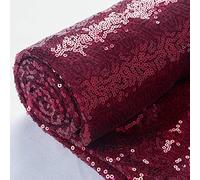 ShinyBeauty Sequin Fabric by The Yard - 92 Centimeter Burgundy Sequins Material for Sewing, Glitter Photo Booth Backdrop, Curtain (92 cm)