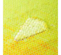 ShinyBeauty Sequin Fabric by The Yard Reversible Yellow Iridescent Glitter Fabric 1 Yard Mermaid Fabric for DIY Party