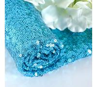 ShinyBeauty Sequin Fabric - Turquoise Sequin Pillow Fabric Glitter Upholstery Fabrics by The Metre