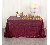 ShinyBeauty Sequin Table Cloth Burgundy 50x80-Inch Skirts for Rectangle Tables Glitter Tablecloth for Wedding, Wine, Halloween