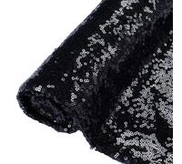Shinybeauty silver upholstery fabric with sequins, 1 metre, black, 1 metre