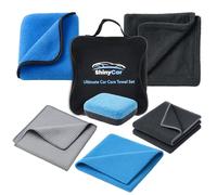 ShinyCar®UK: Ultimate Car Drying & Detailing Towel Kit - Complete All-in-One Microfibre Cloths Set in Storage Bag, With Twisted Loop Drying Towel, Glass Cloth, Wax Pad, Buffing & Interior Work Cloths