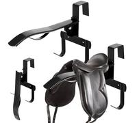 Shinylin 2 Pcs Folding Portable Saddle Rack, Hangs on Stall Walls or Doors, Removable Saddle Rack Stand