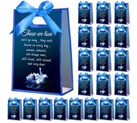 Shinylin 24 Pcs Funeral Gift Bag with Handle Reusable Clear Plastic Funeral Favor Guests Bag with Ribbon Clear Gift Wrapping for Sympathy Memorial Condolence Bereavement Celebration of Life
