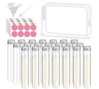 Shinylin 33 Pcs Protein Powder Travel Container Set 21 Pcs 125ml Reusable Powder Supplement Plastic Tubes and Portable Travel Organizer Zip Up Bags Funnels Spoon and Labels for Workout Fitness