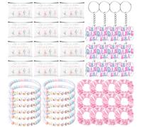 Shinylin 48 Pcs Ballet Dance Gift Bulk Include Dance Clay Bracelet Keychain Ballerina Makeup Bag Pink Hair Scrunchie for Women Dancer Team Prizes Ballet Recital Ballerina Birthday Party Favors Gifts