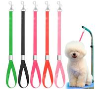 Shinylin 5 Pcs Pet Grooming Loops Nylon Pet Bathing Tether Straps Restraint Noose Dog Grooming Loop Adjustable Fixed Dog Cat Safety Rope for Groomer Table Bathtub, Vibrant Colors