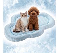 Shinylin Cooling Mat Summer Cool Pet Cat Sleeping Pad Thicken Puppy Sleeping Blanket Cloud Washable Breathable Non-Slip Pup Cat Pad for Summer Pet Chair Floor Kennel(Blue,30" X 18")