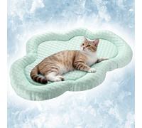 Shinylin Cooling Mat Summer Cool Pet Cat Sleeping Pad Thicken Puppy Sleeping Blanket Cloud Washable Breathable Non-Slip Pup Cat Pad for Summer Pet Chair Floor Kennel(Green,26" X 16")